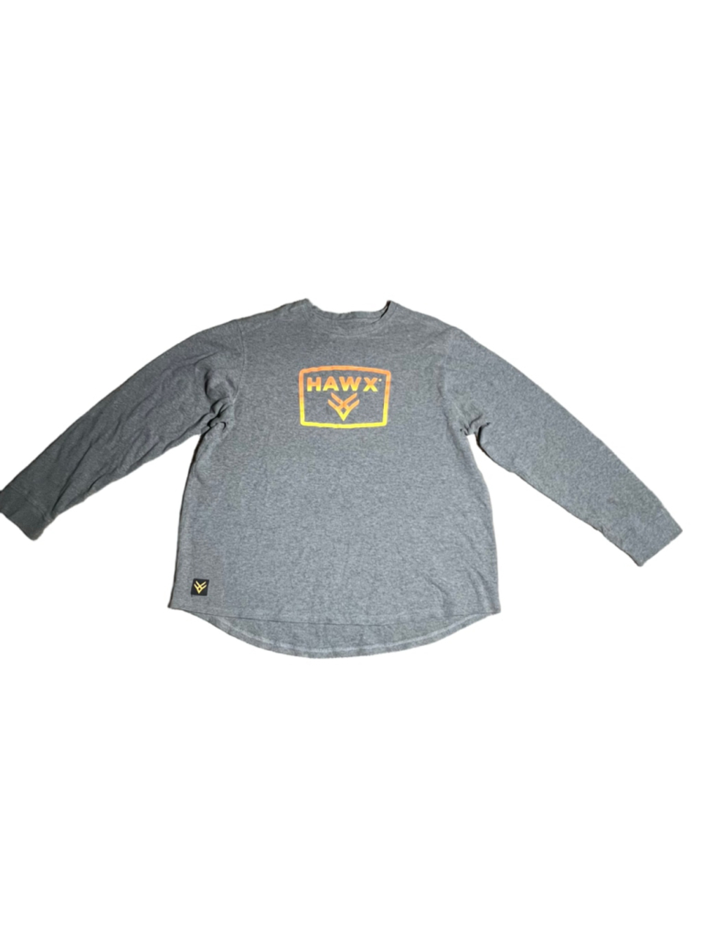 Men's HAWX Long Sleeve Thermal Tee Shirt XL Grey Orange